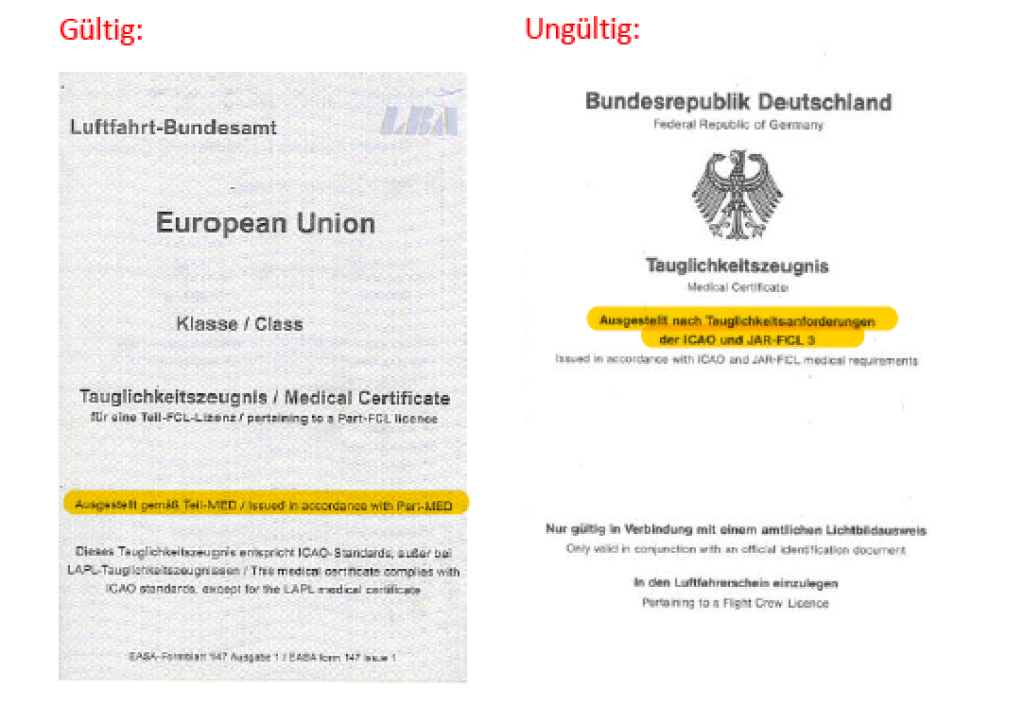 Wichtig: JAR-FCL Medicals